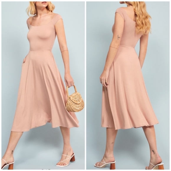 Reformation Marci Off Shoulder Midi Dress - Picture 2 of 15